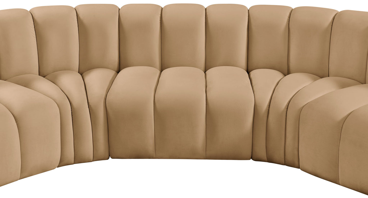 Arc - Velvet 5 Piece U-Shaped Modular Sofa