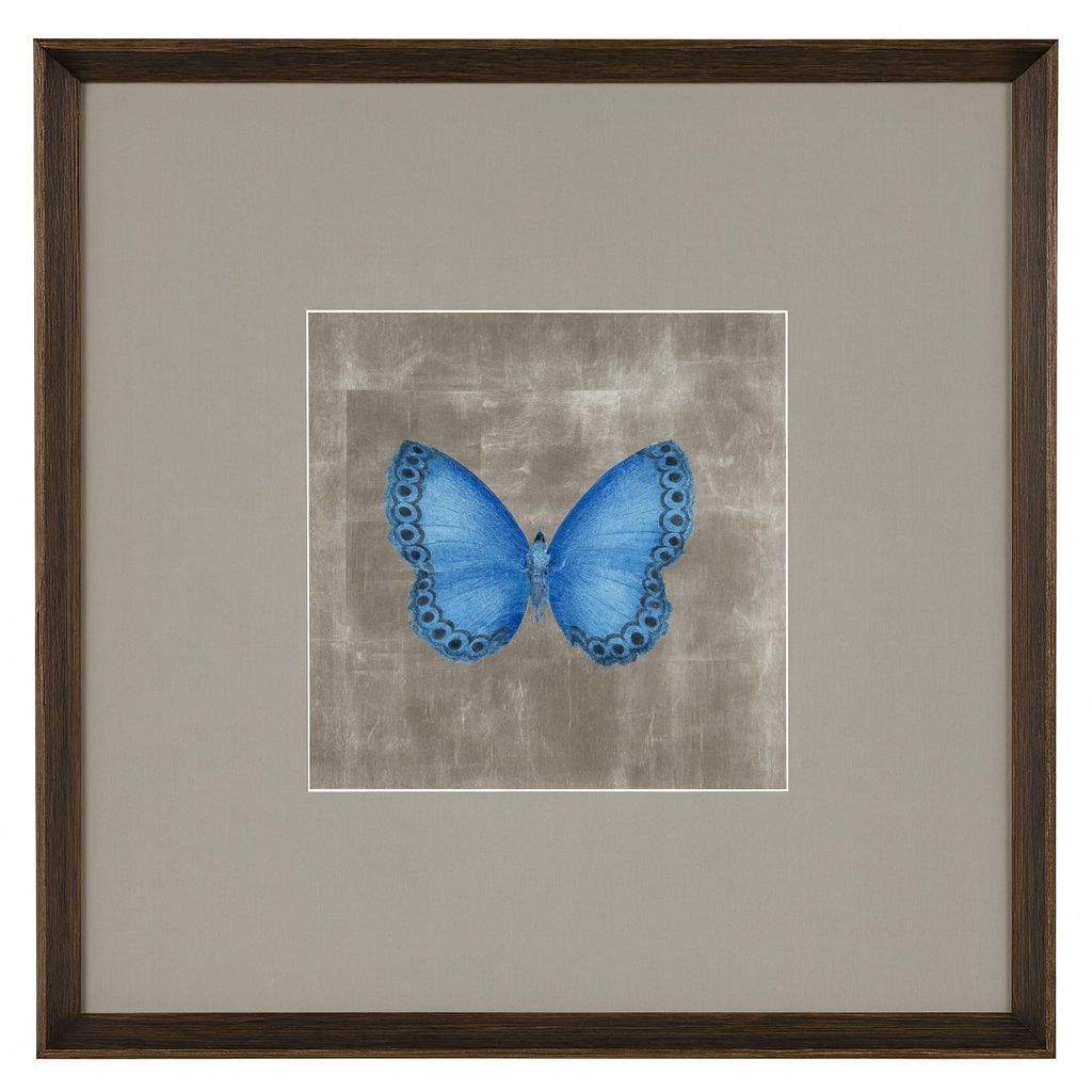 Papilio Luxe Aeroides Framed Print - Blue / Beige