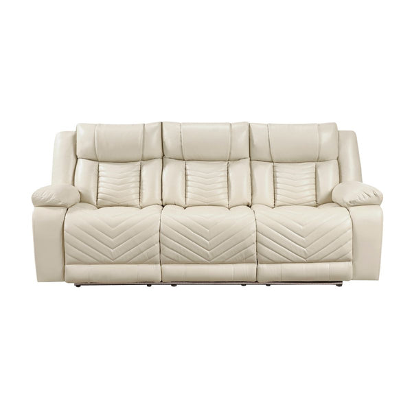 Huron Power Double Reclining Sofa with Center Drop-Down Cup Holders, Wireless Charger, Magazine Bag, LED and Charging Ports