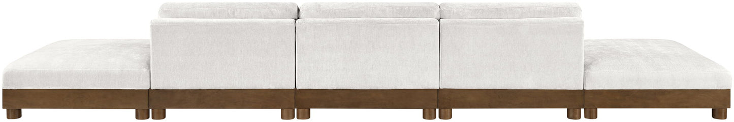 Turin - Chenille Fabric Upholstered Modular Sectional - Cream