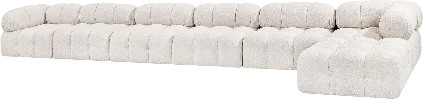 Ames - 7 Piece Boucle Fabric Modular L-Shaped Sectional