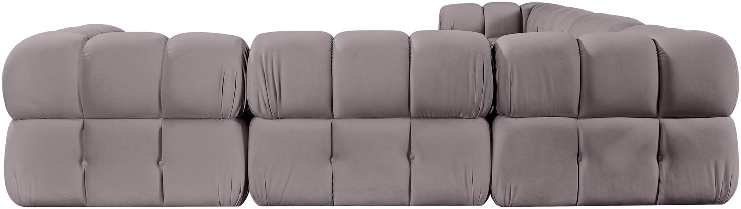 Orin - Velvet 6 Piece Modular L-Shaped Sectional