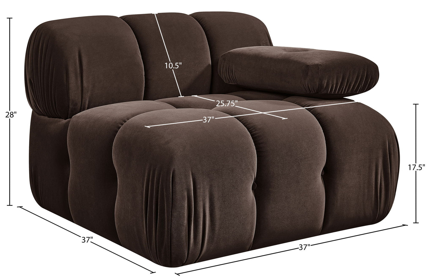 Orin - Velvet Performance Fabric Upholstered Modular Chair