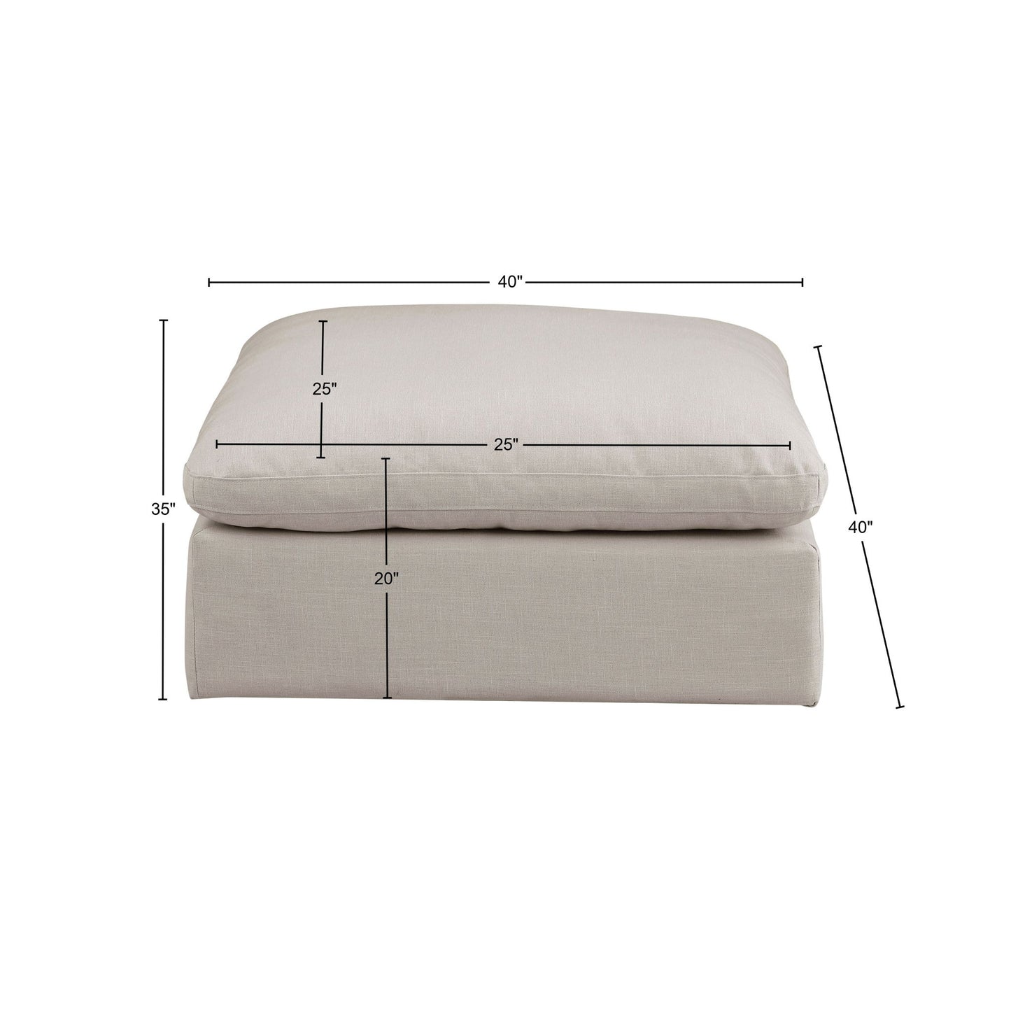 Comfy - Linen Ottoman