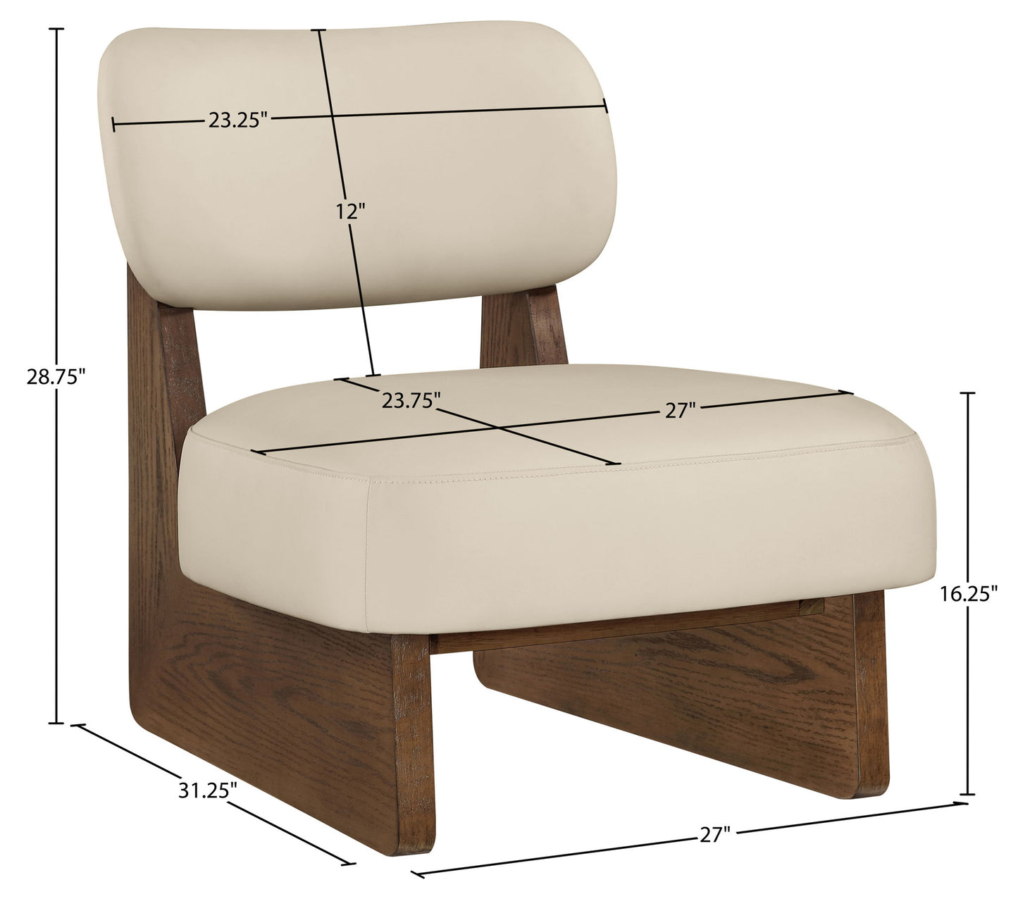 Vetra - Vegan Leather Upholstered Accent Chair With Brown Base