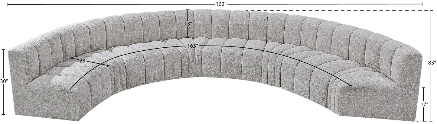 Arc - Boucle Fabric 8 Piece U-Shaped Modular Sofa
