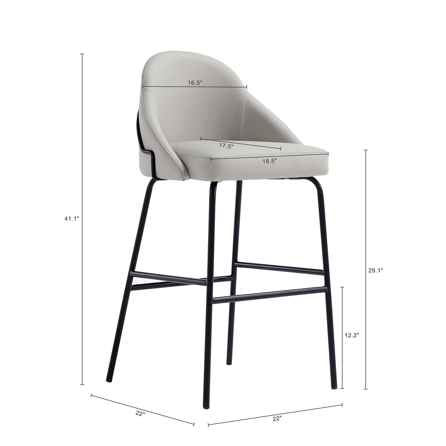 Manhattan Gracie - Barstool With Black Base