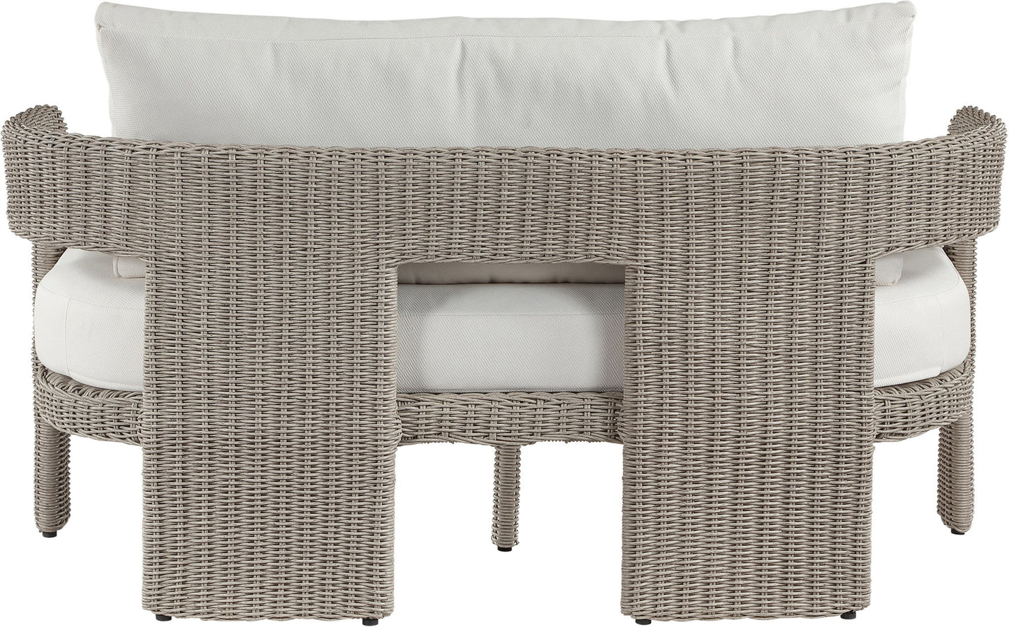 Sandbay - Olefin Water Resistant Fabric And Wicker Outdoor Patio Loveseat