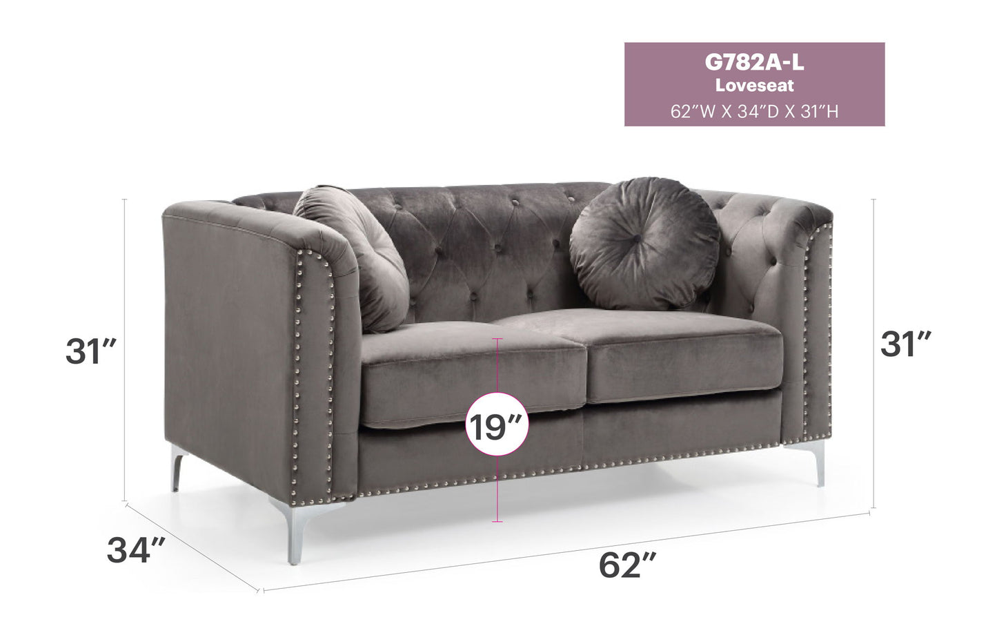 Glory Furniture - Pompano - Loveseat