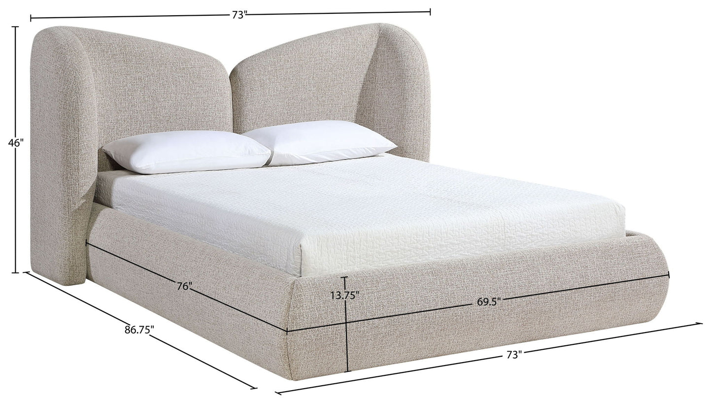 Elowen - Chenille Fabric Upholstered Bed