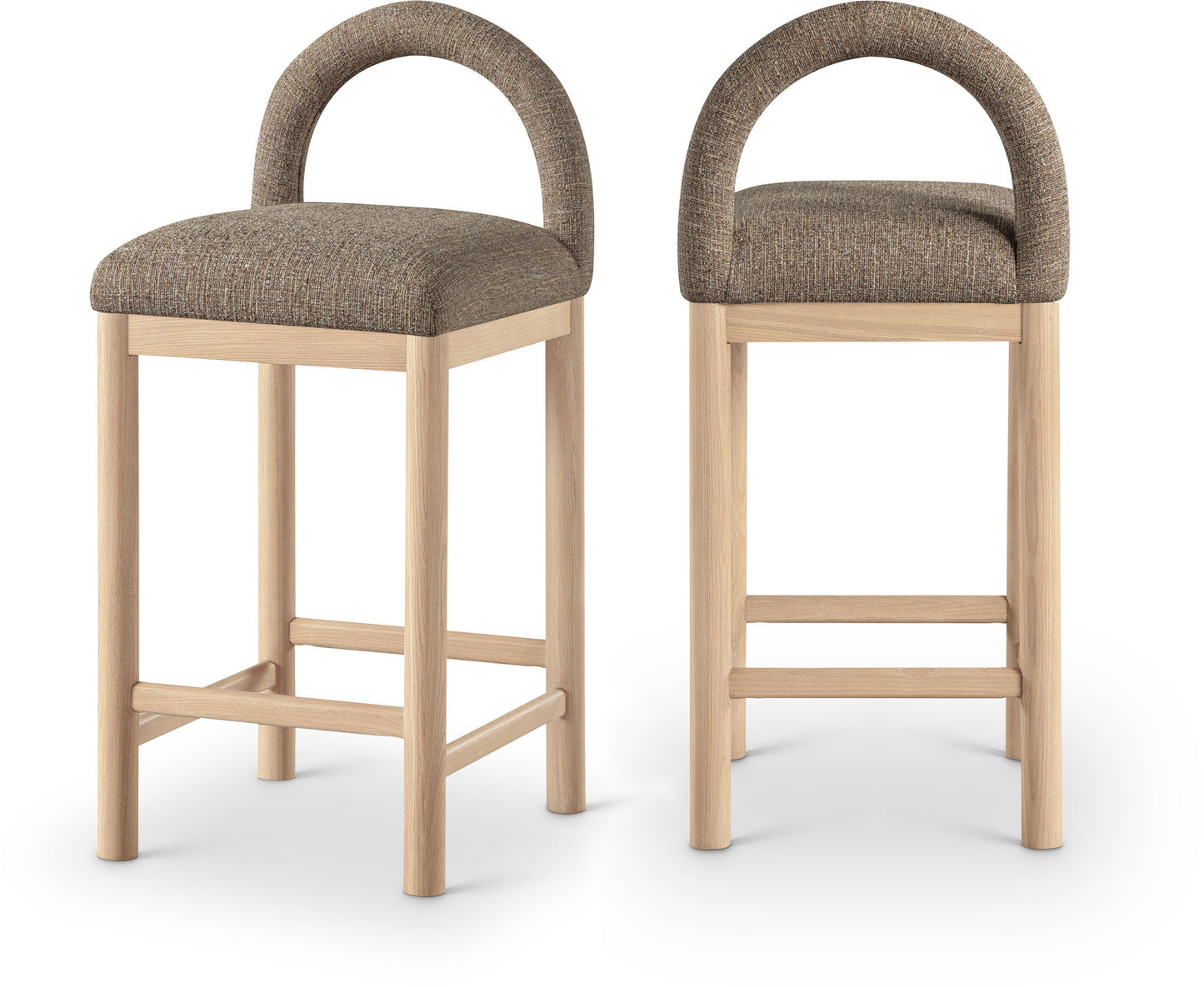 Conrad - Linen Counter Stool With Natural Legs