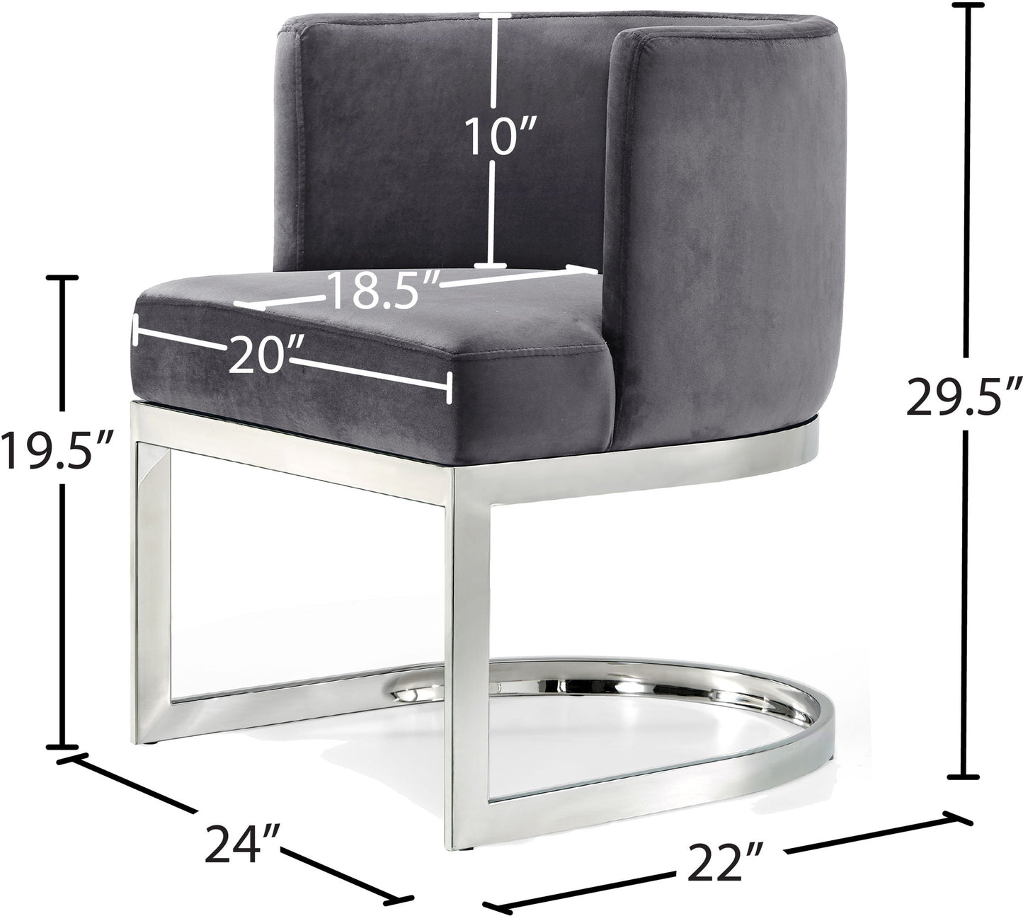 Gianna - Dining Chair with Chrome Legs