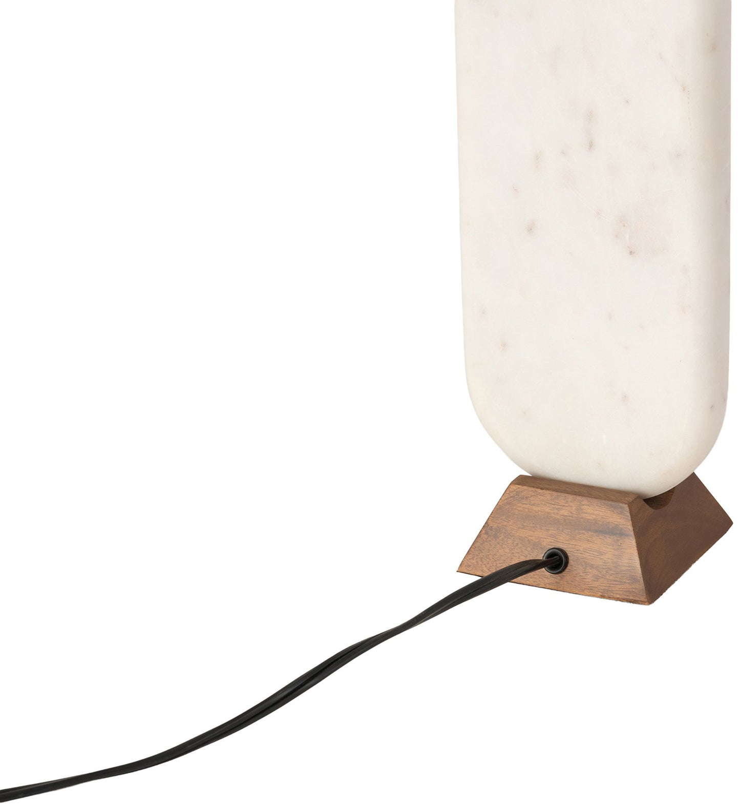 Solis - Genuine Marble And Mango Wood Base With Linen Textured Fabric Shade Table Lamp