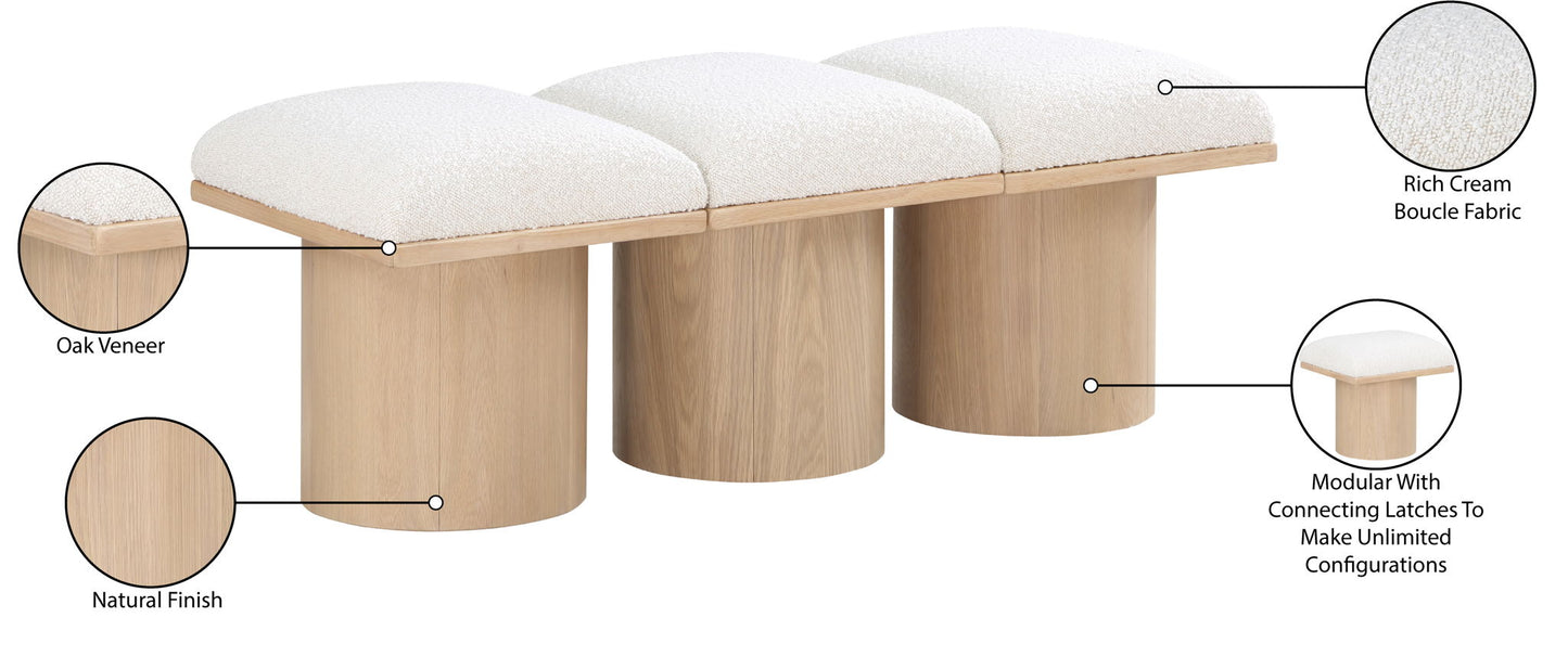 Pavilion - 3 Piece Modular Bench With Natural Base