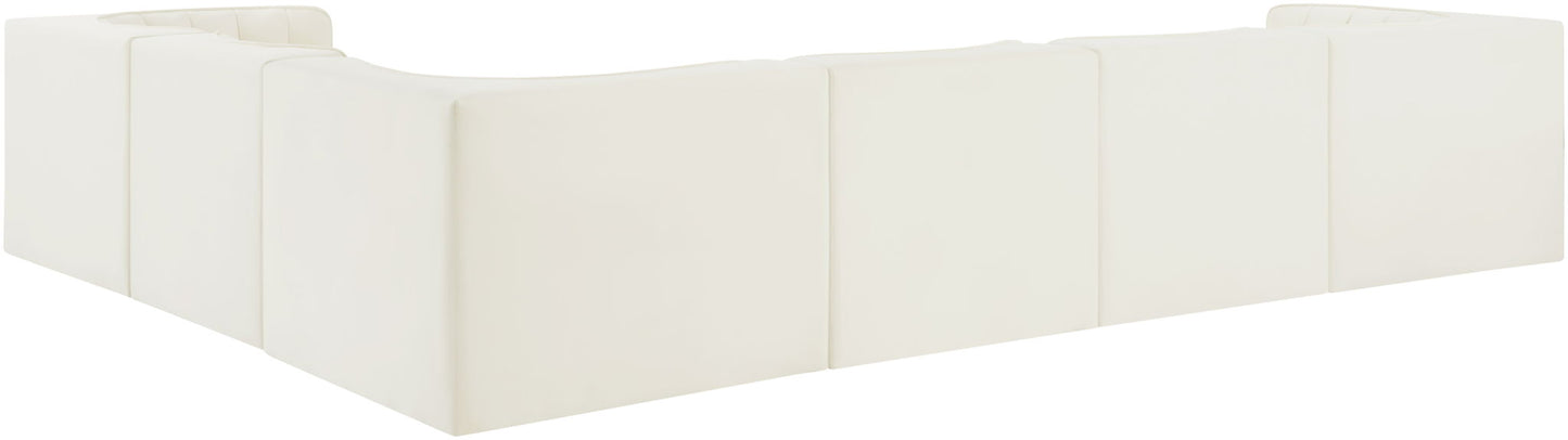 Rummi - Velvet Performance Fabric Upholstered 6 Piece Modular Sectional