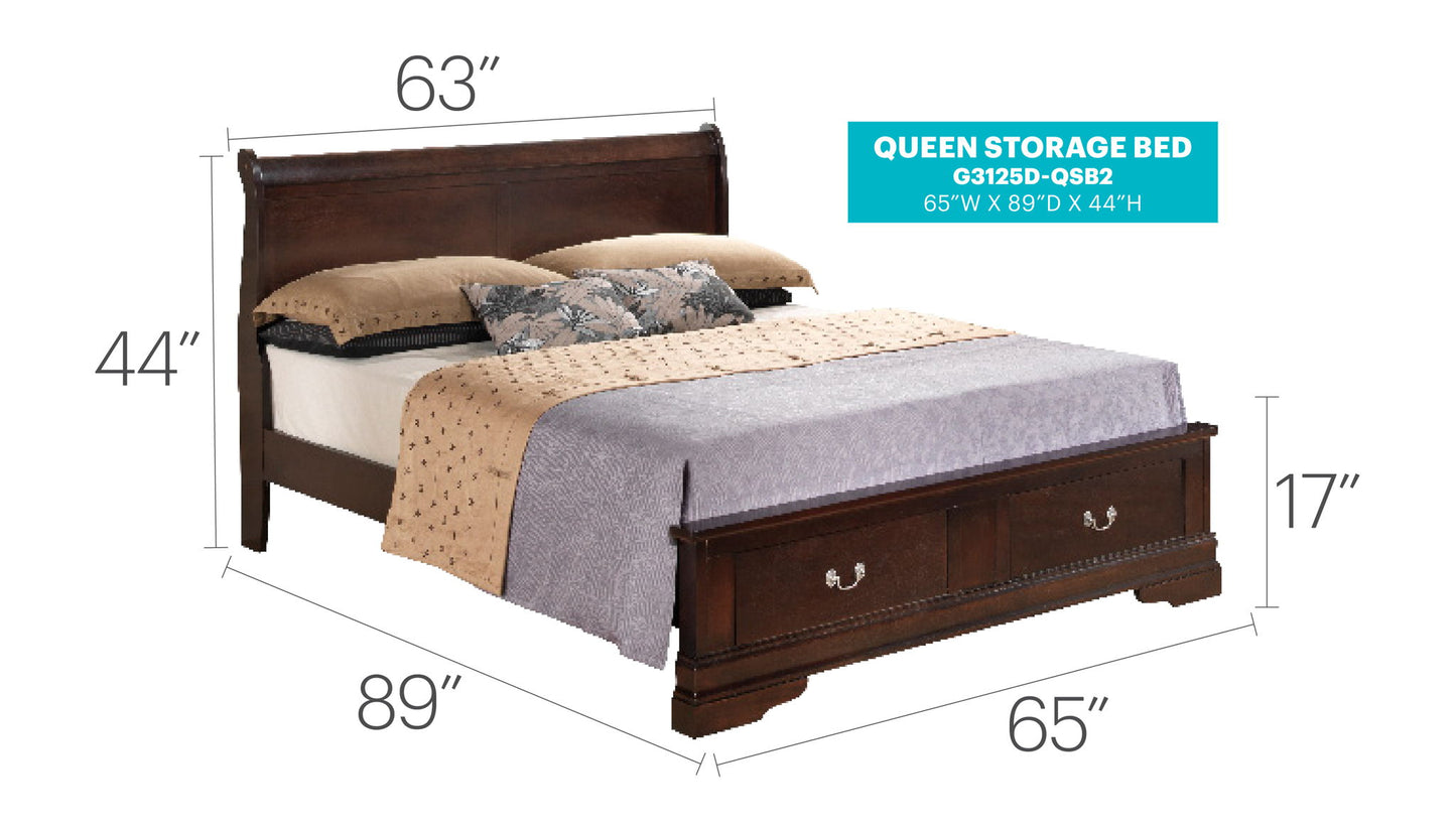 Glory Furniture - Louis Phillipe - Storage Bed