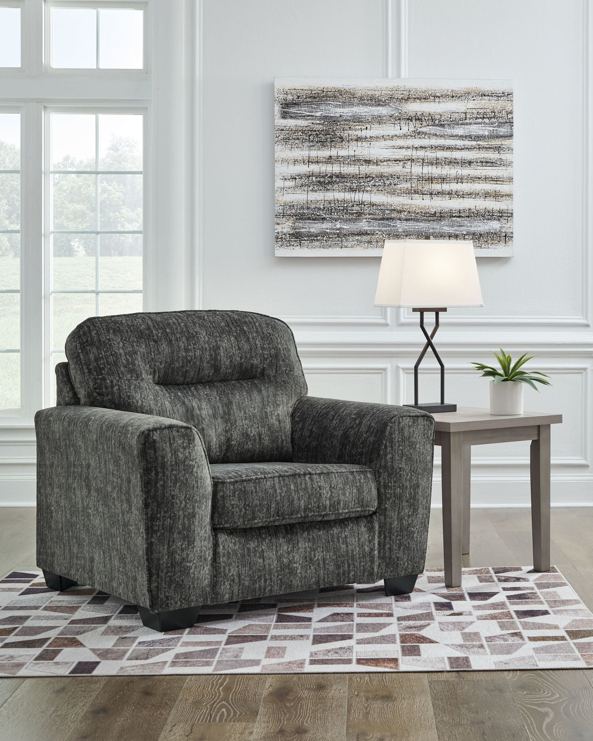 Lonoke - 2 Pc. - Chair And A Half, Ottoman - Gunmetal