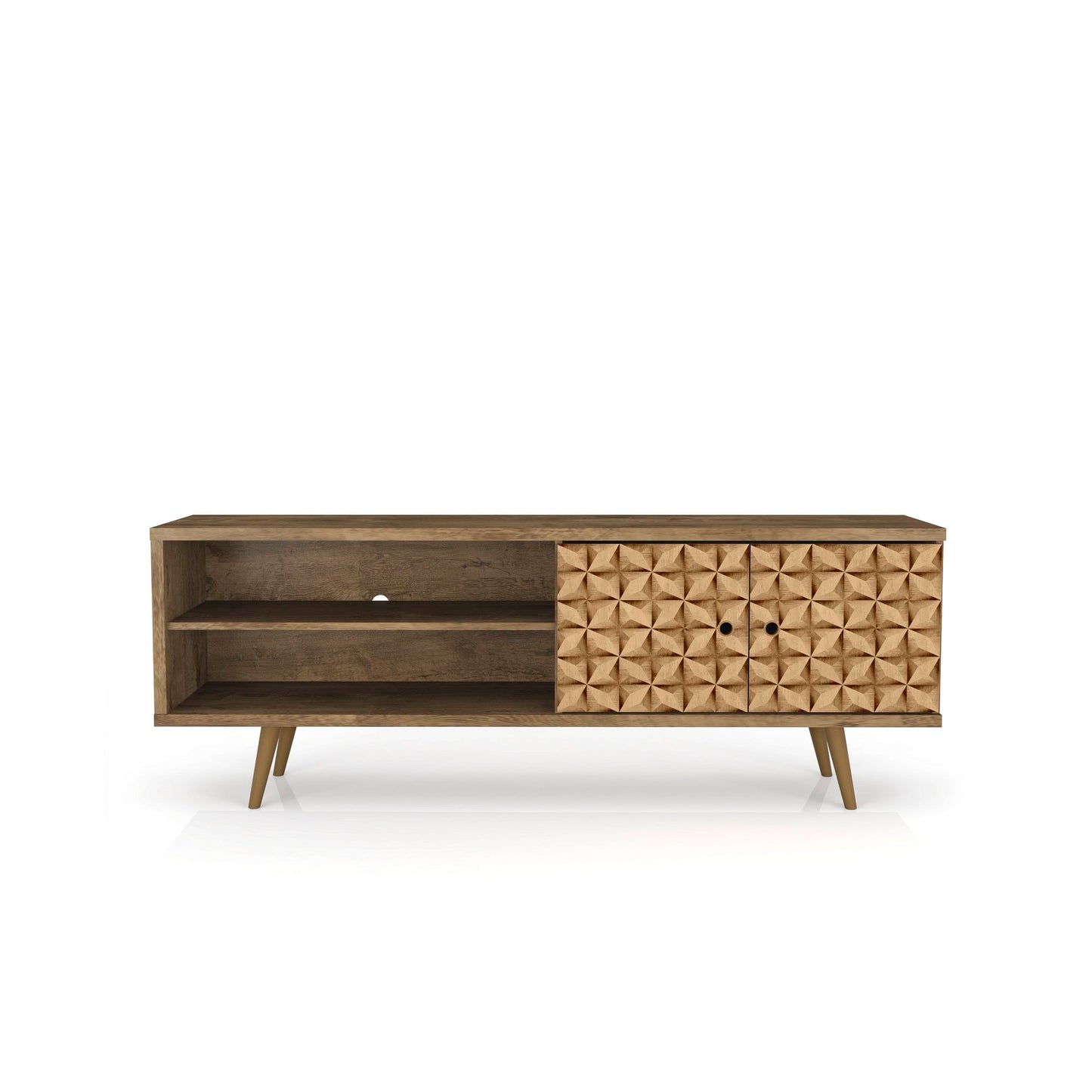 Manhattan Liberty - 63" TV Stand With Rustic Brown Frame