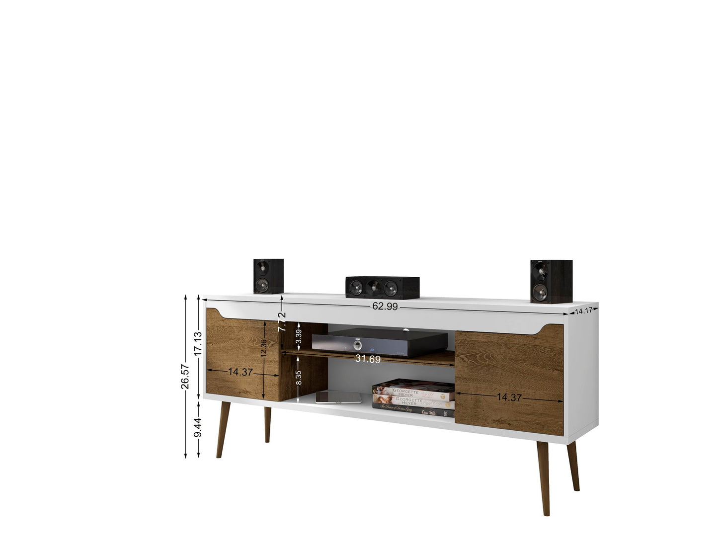 Bradley - TV Stand - Rustic Brown And White