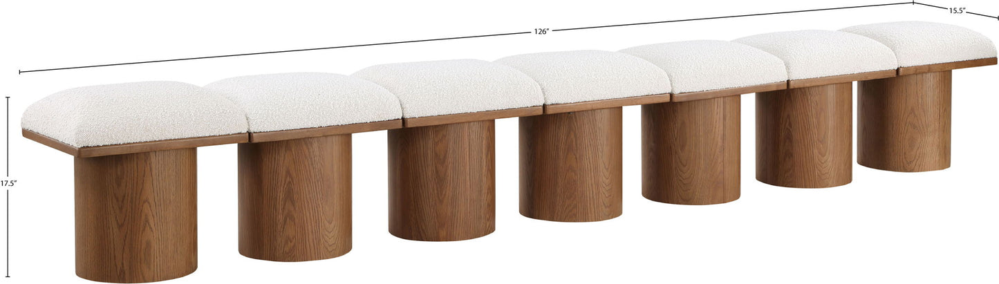 Pavilion - 7 Piece Modular Bench With Brown Base