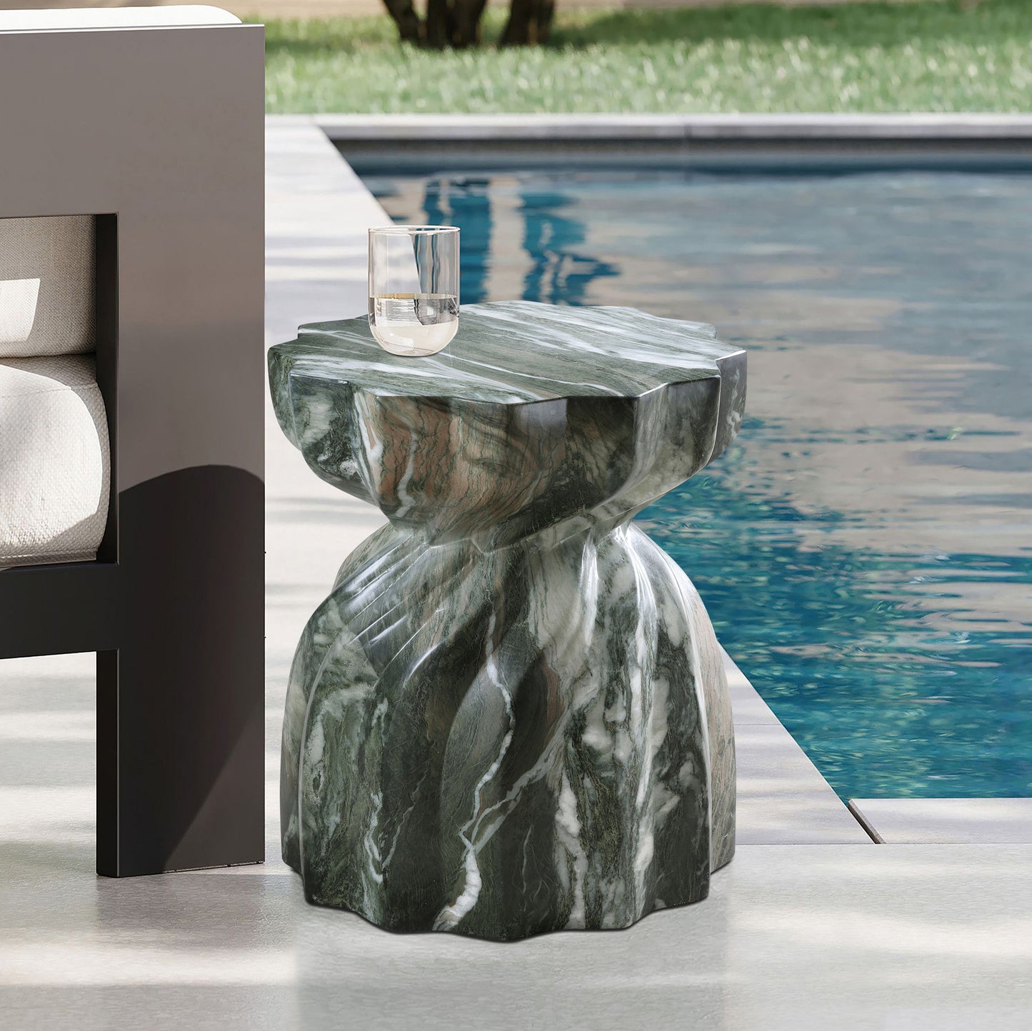 Caserta - Marble Finish Concrete End Table