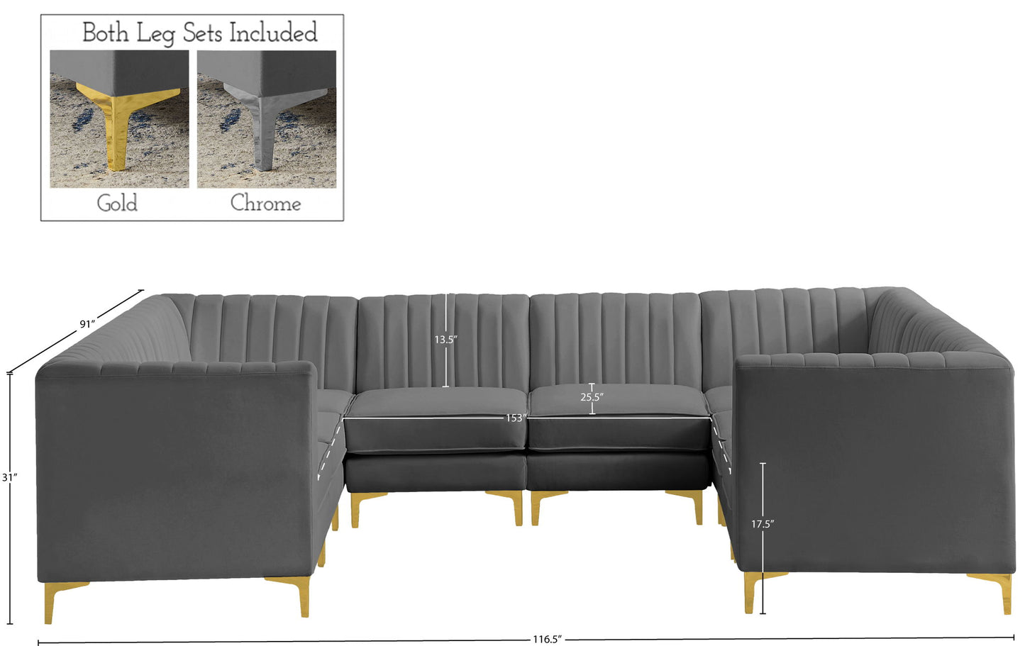 Alina - 8 Piece Modular Sectional