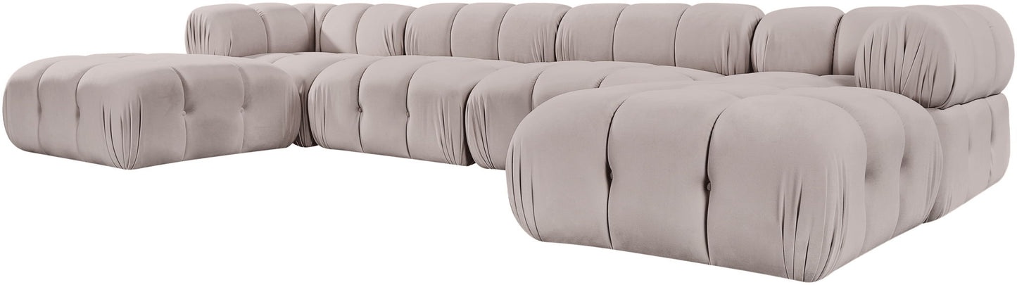 Orin - Velvet 6 Piece Modular Double Chaise Sectional
