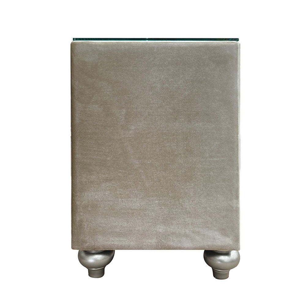 Lucienne - Nightstand - Beige Velvet