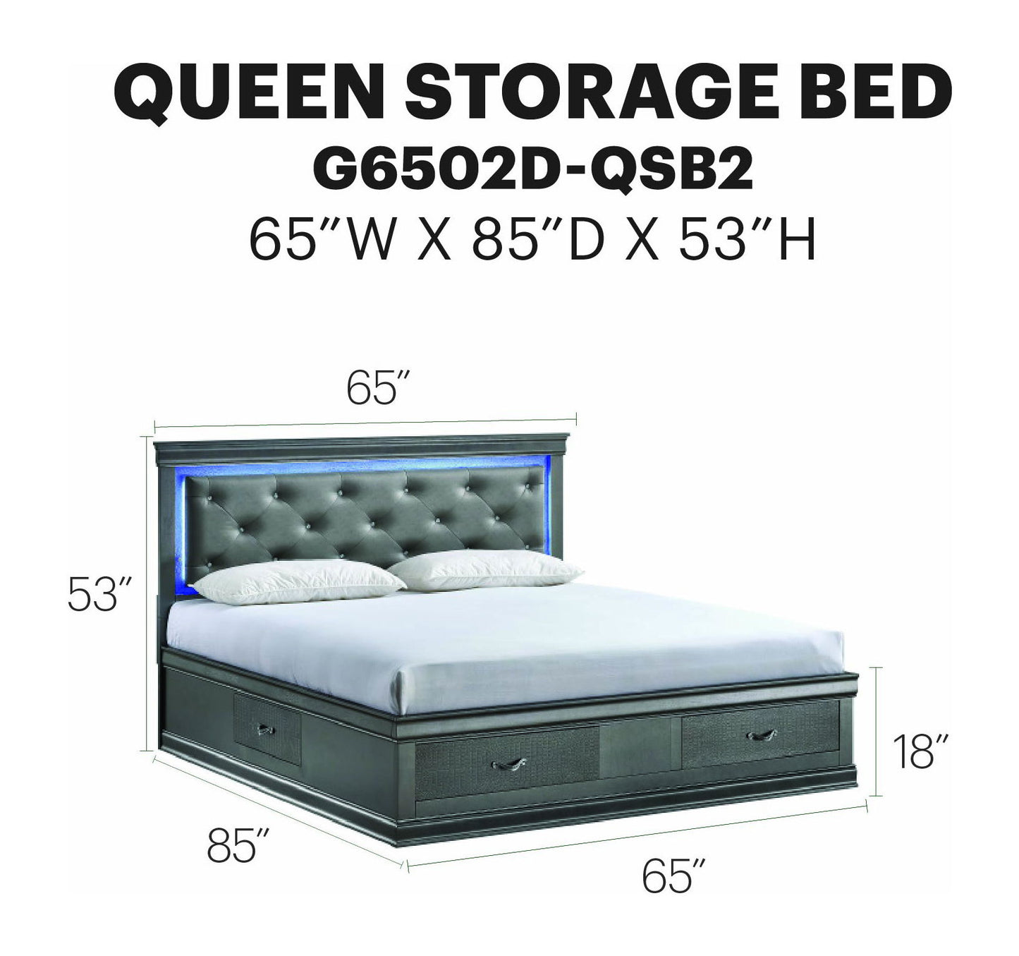 Glory Furniture - Lorana - Storage Bed