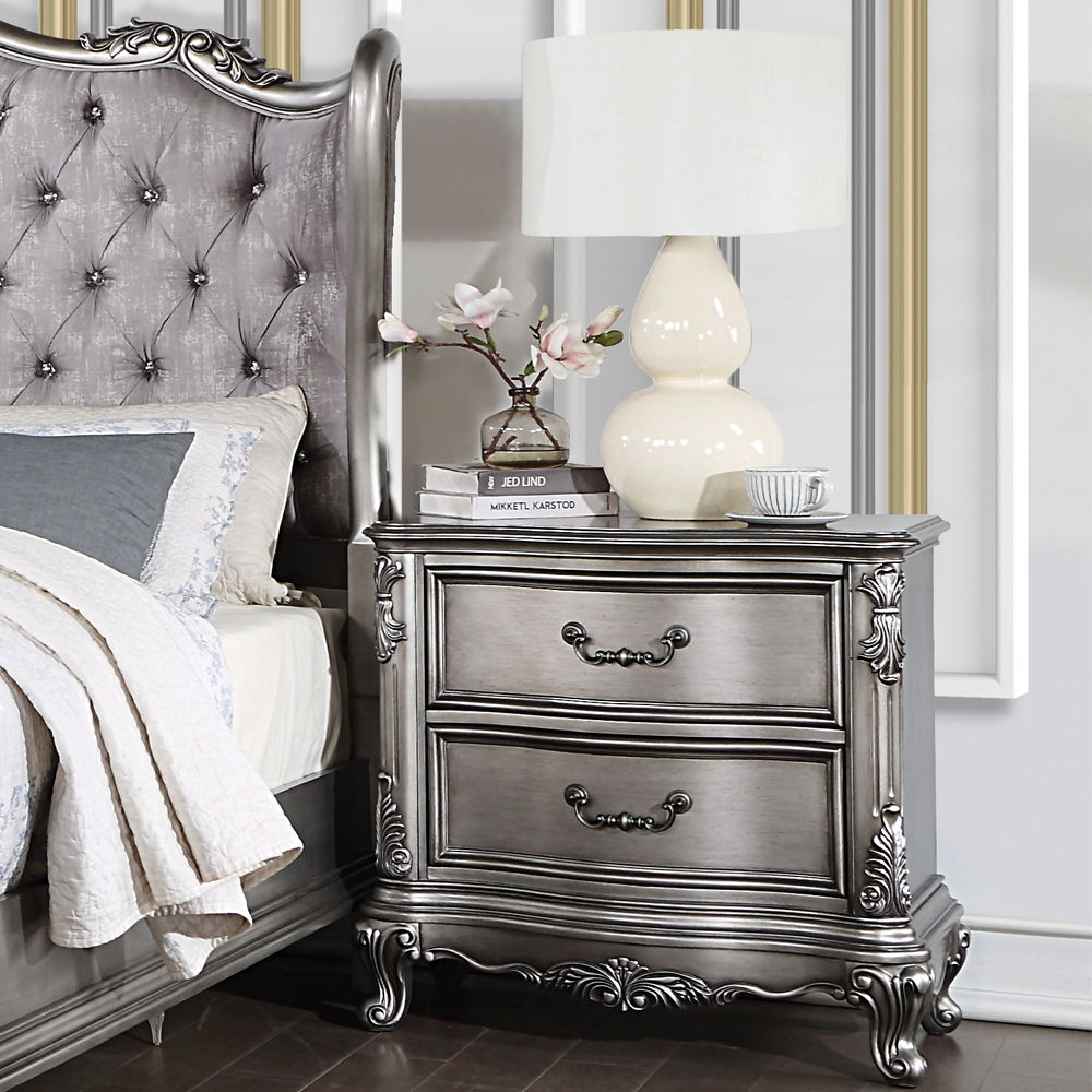 Ariadne - Nightstand - Antique Platinum