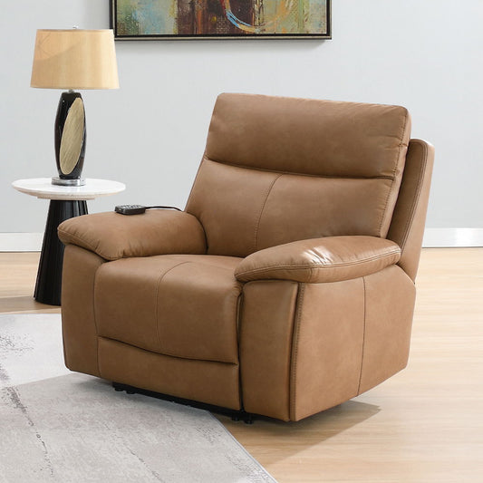 Chavis - Power Motion Recliner With USB & Power Headrest - Brown