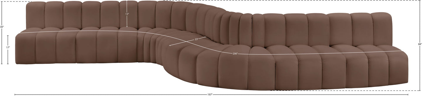 Arc - Faux Leather 8 Piece Curved Modular Sofa