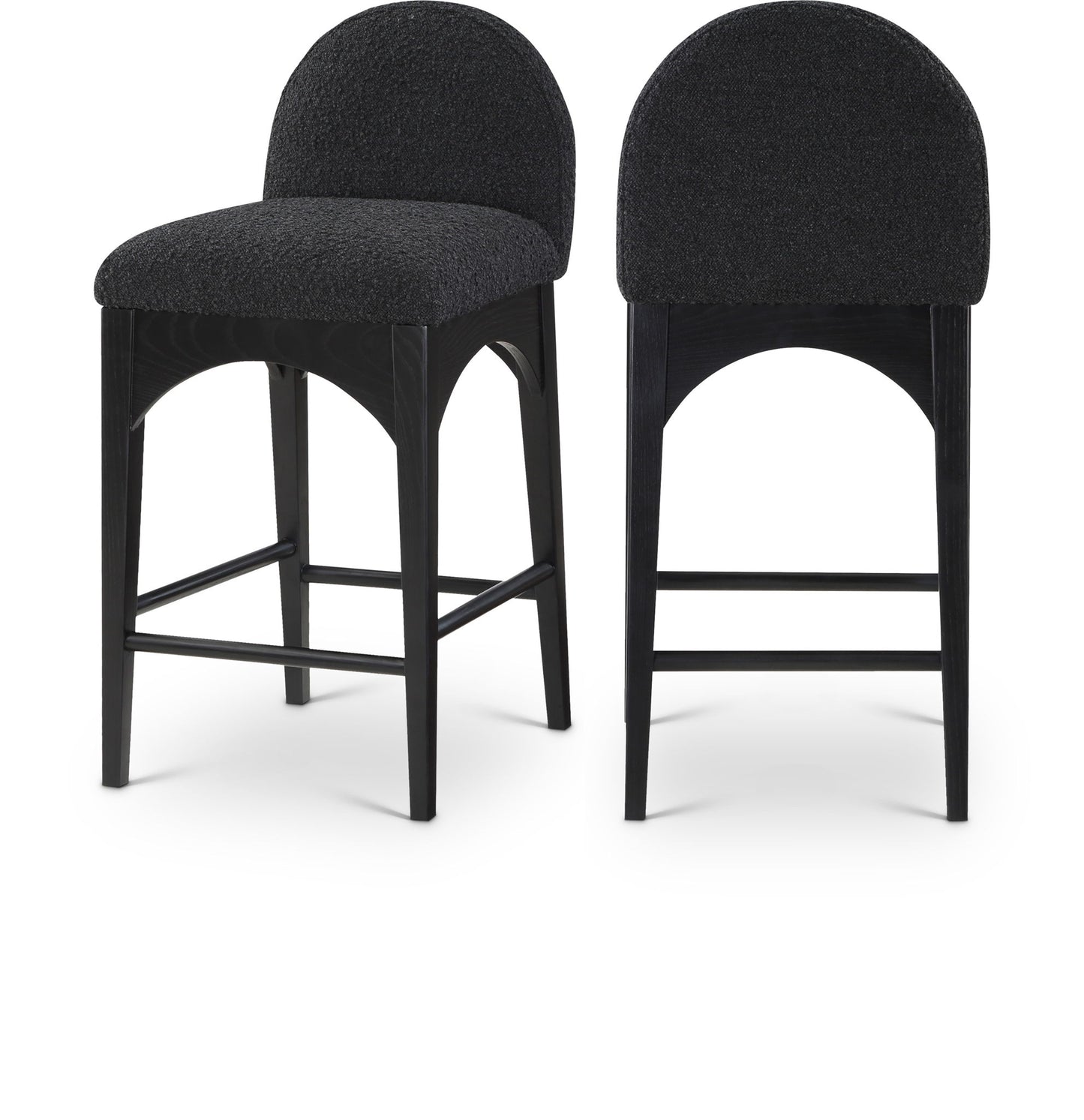 Waldorf - Boucle Stool With Black Legs