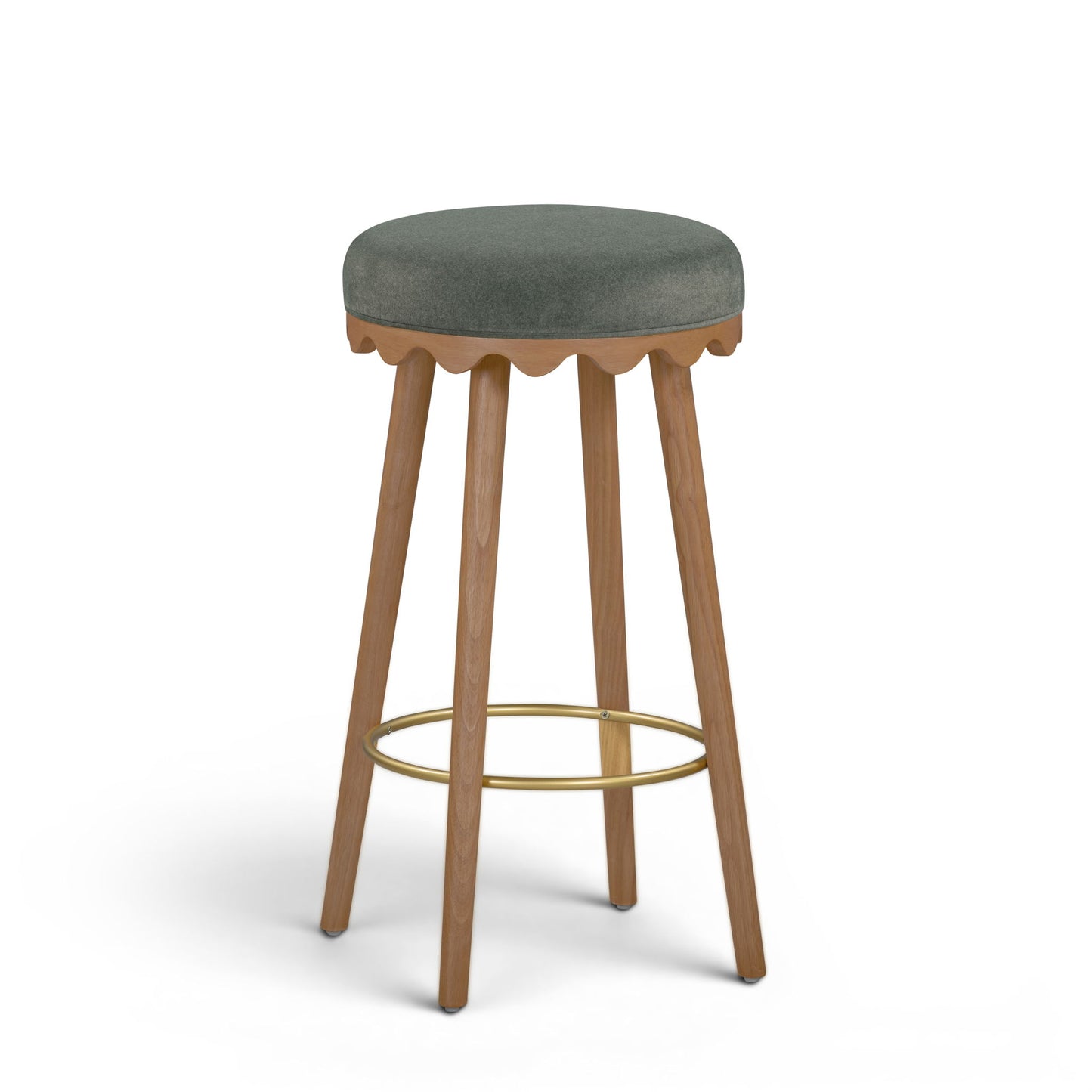 Oodle - Performance Vegan Mohair Light Walnut Stool