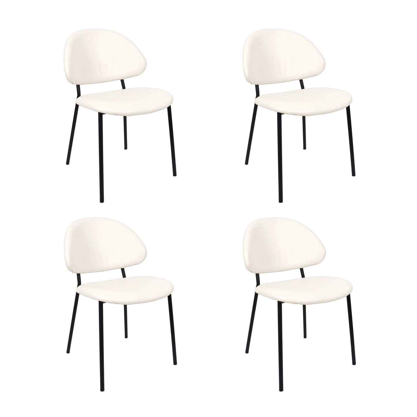 Manhattan Haven - Vegan Leather Metal Side Chair (Set of 4)