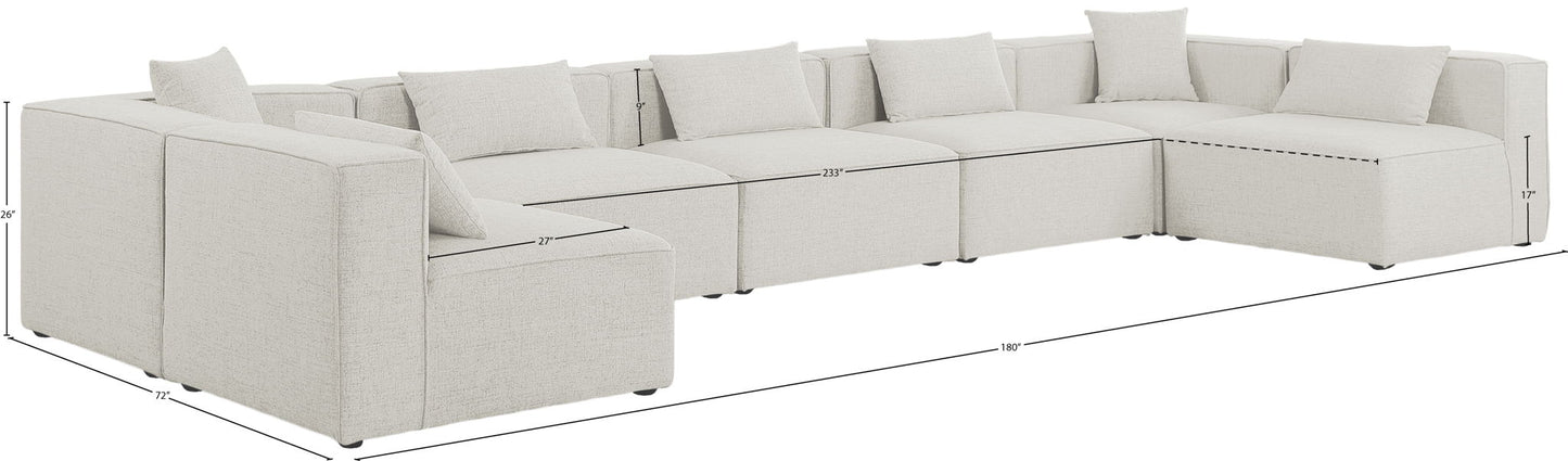 Cube - Linen 7 Piece Modular U-Shaped Sectional