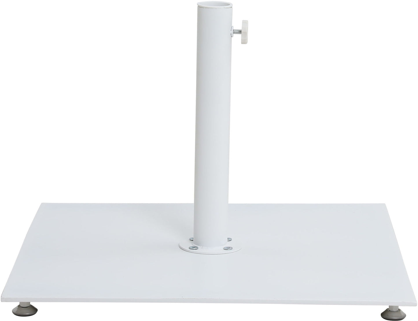 Fiji - Aluminum Patio Umbrella With Square White And Teak Base