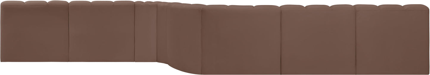 Arc - Faux Leather 8 Piece Curved Modular Sofa