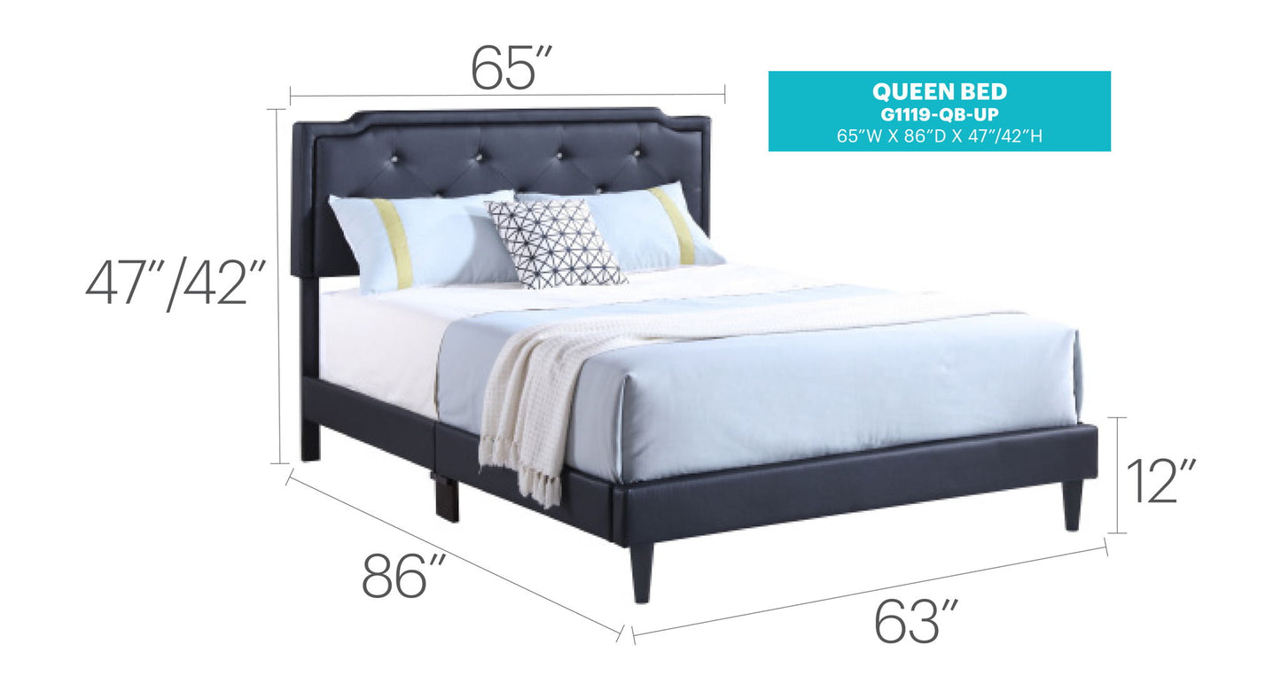 Glory Furniture - Deb - Faux Crystals Tufted Bed