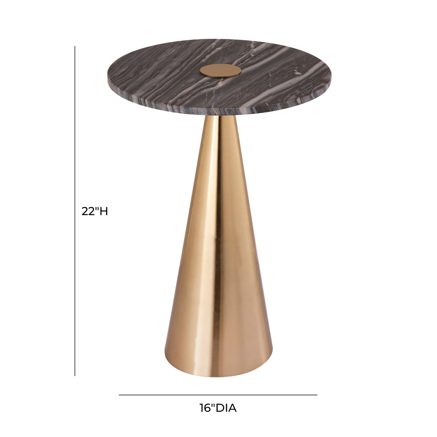 Addyson - Marble Side Table - Dark Gray