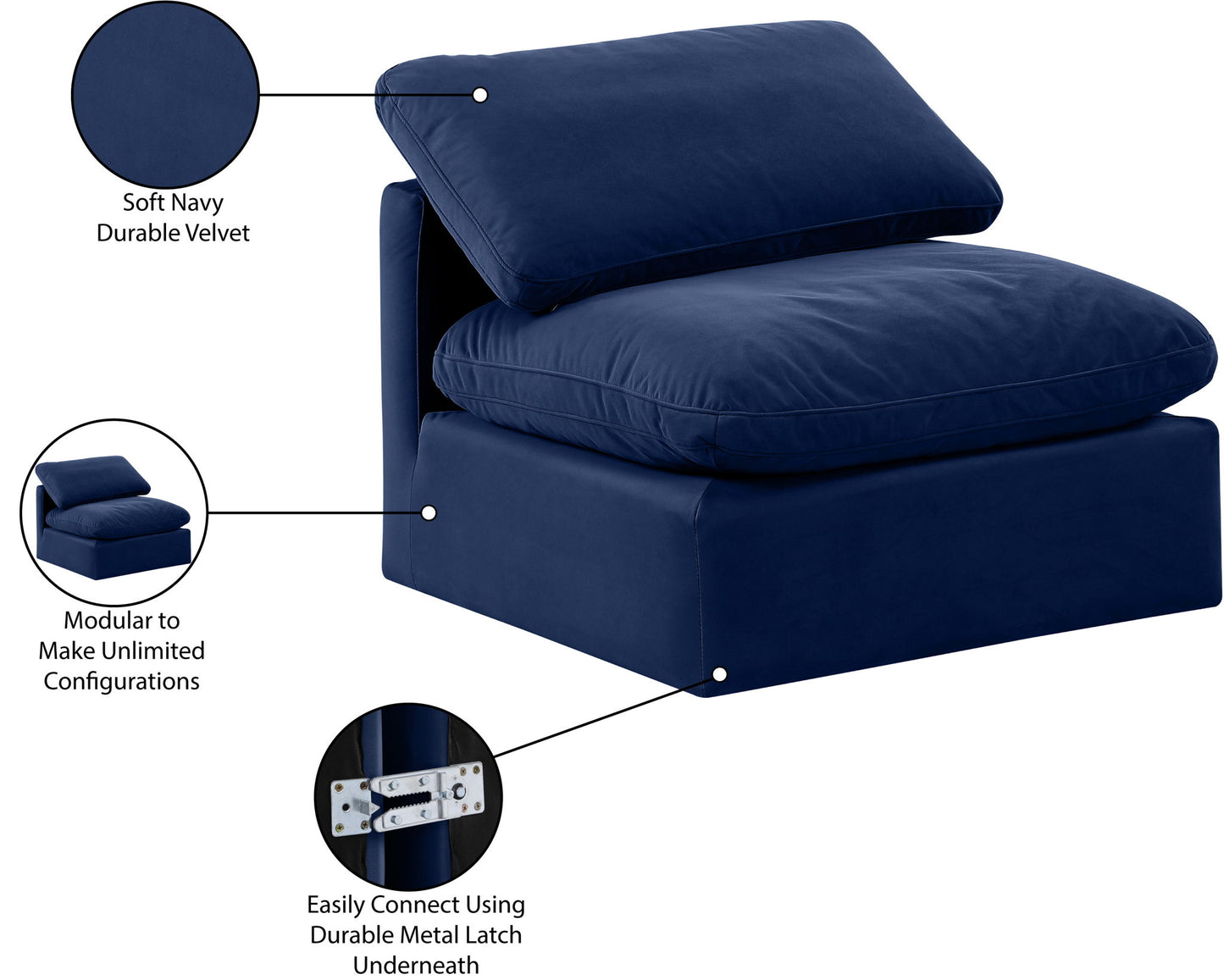 Indulge - Velvet Armless Chair