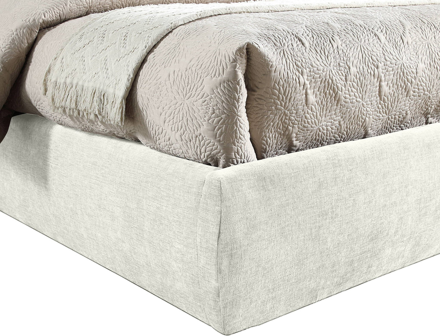 Adam - Chenille Fabric Bed With 52" Headboard