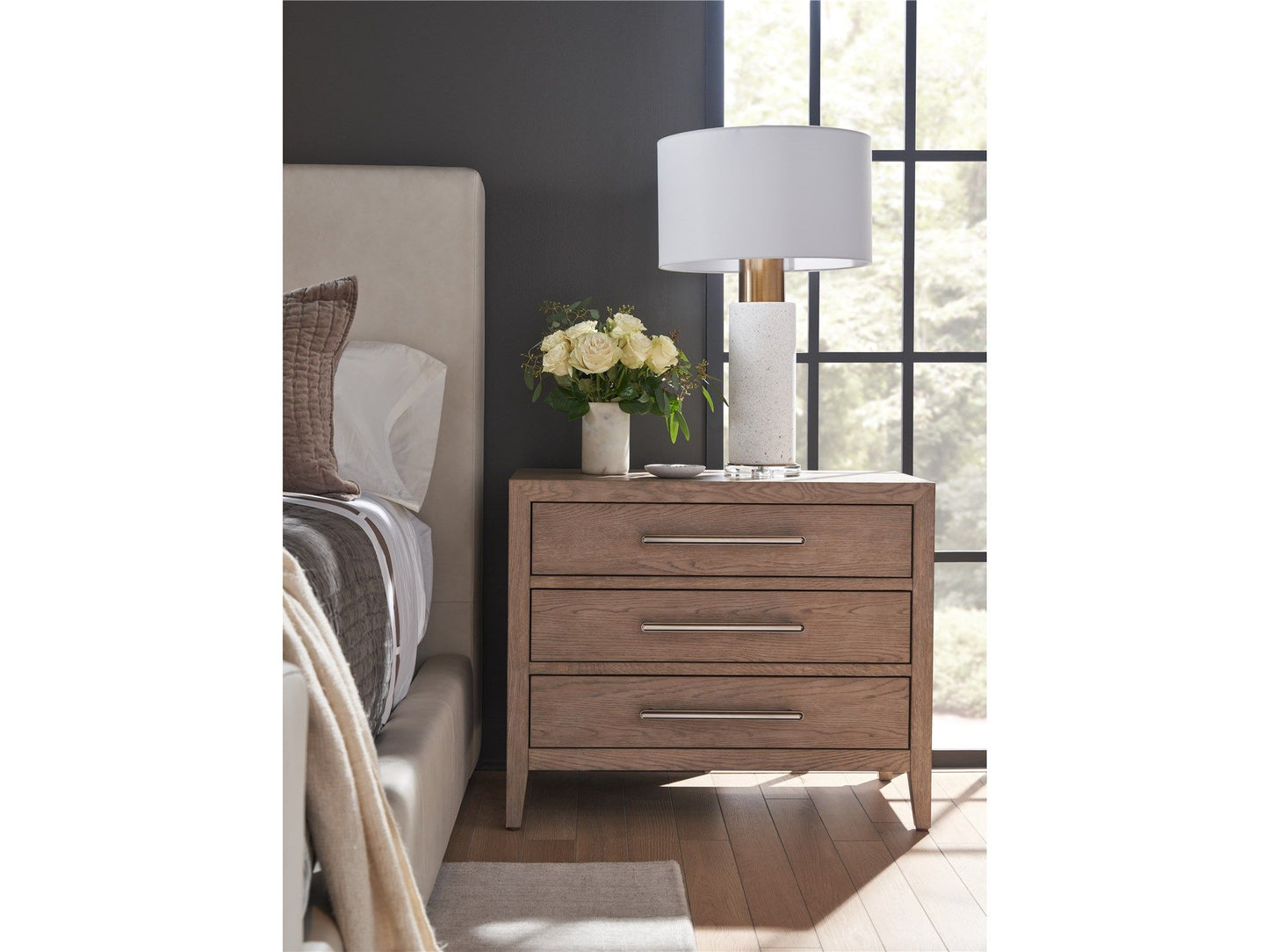 New Modern - Cove Drawer Nightstand - Dark Brown