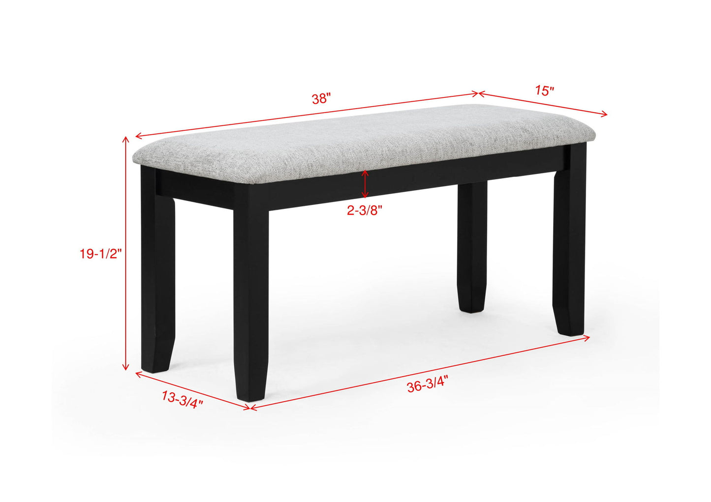 Lester - 6 Piece Dining Set With Bench - Light Gray