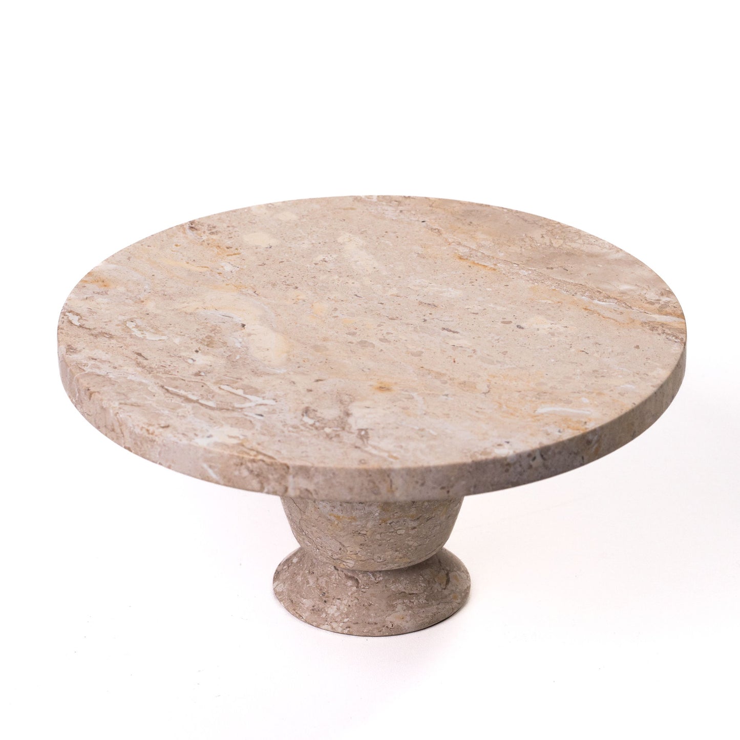 Natural Cake Stand - Travertine