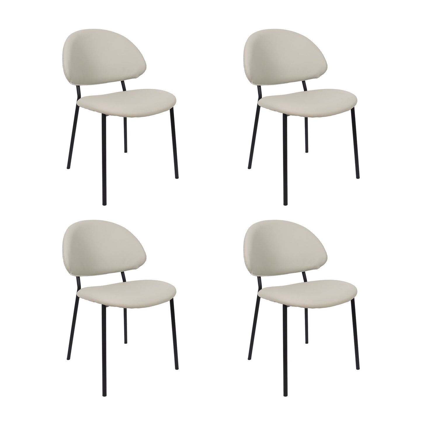 Manhattan Haven - Vegan Leather Metal Side Chair (Set of 4)