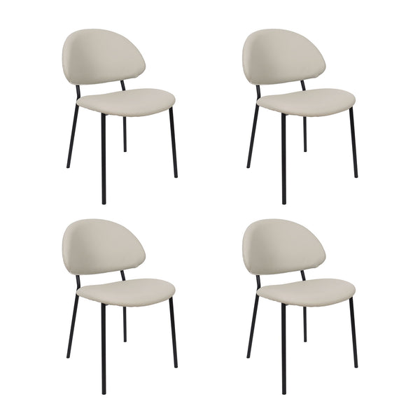 Manhattan Haven - Vegan Leather Metal Side Chair (Set of 4)