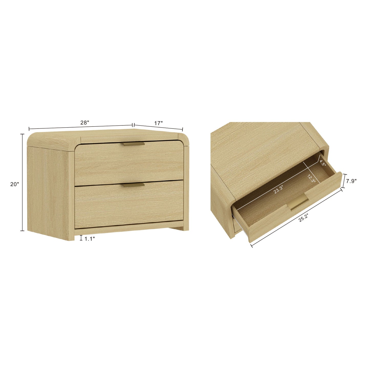 Manhattan Grace - Nightstand With Gold Handles