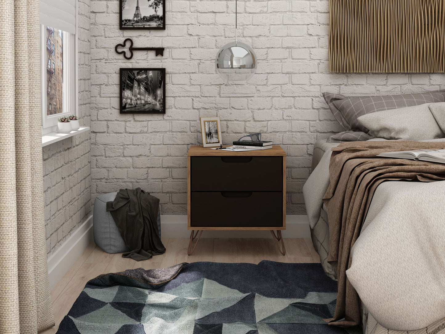 Manhattan Rockefeller - 2-Drawer Nightstand