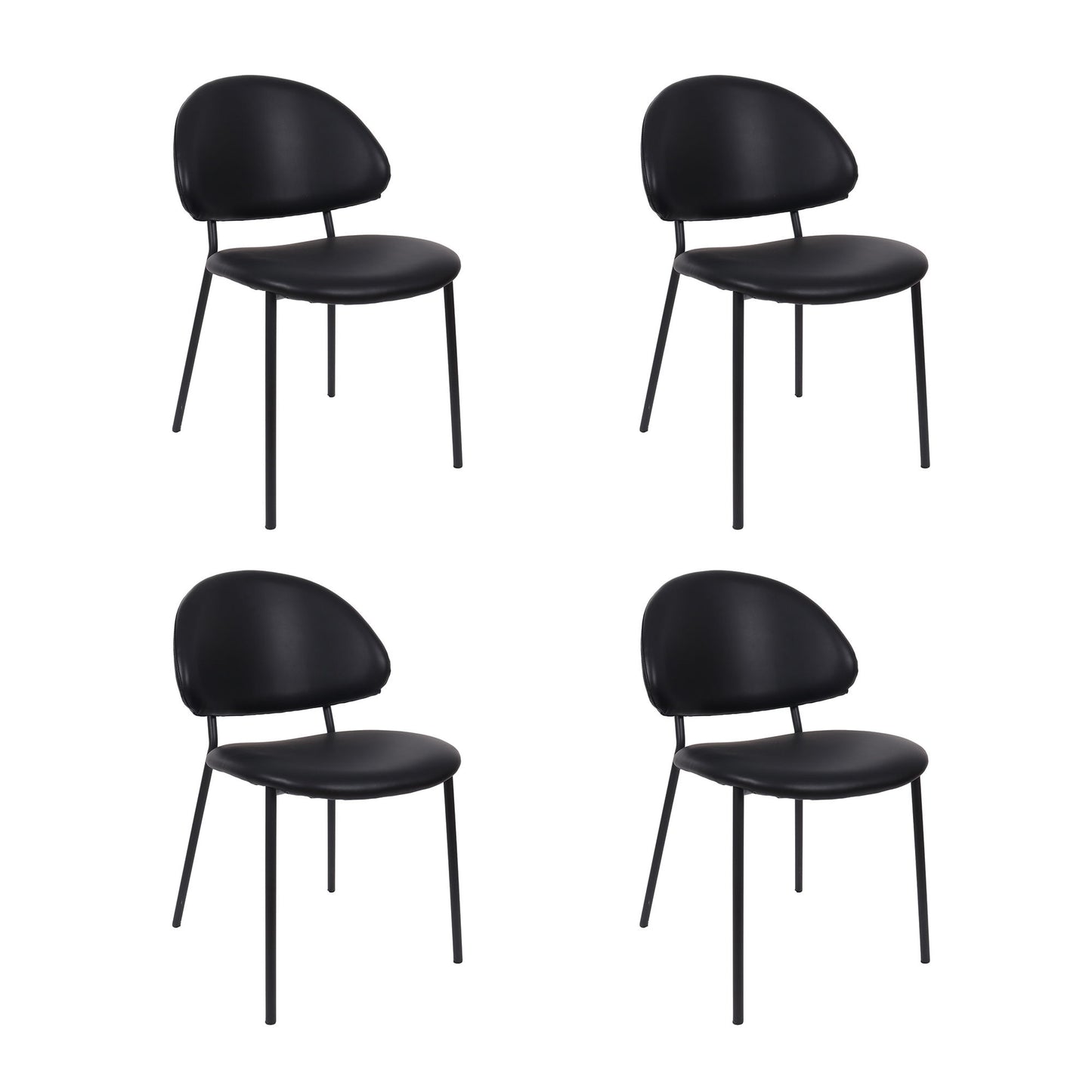 Manhattan Haven - Vegan Leather Metal Side Chair (Set of 4)